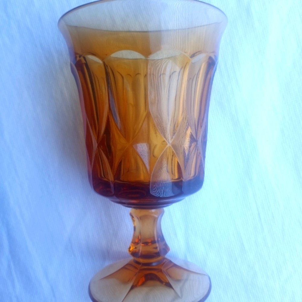 Vintage Oneida Amber Goblets 1970s